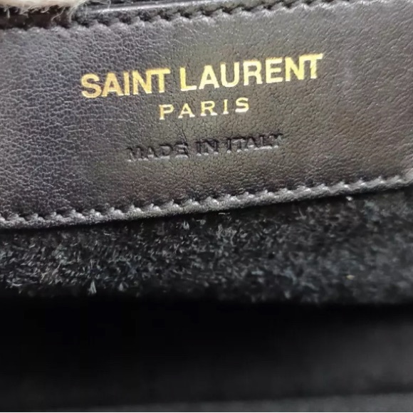 Saint Laurent Calfskin Small Cabas Rive Gauche Multicolor Blue White Pink Tote - Picture 12 of 13